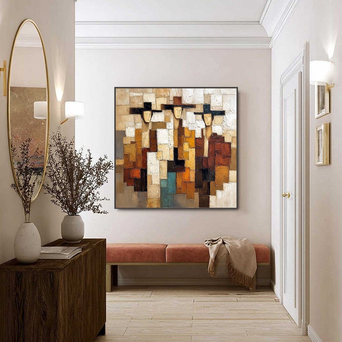 THE COMPADRES: Abstract Figurative Impasto Palette Knife Painting - Image 6