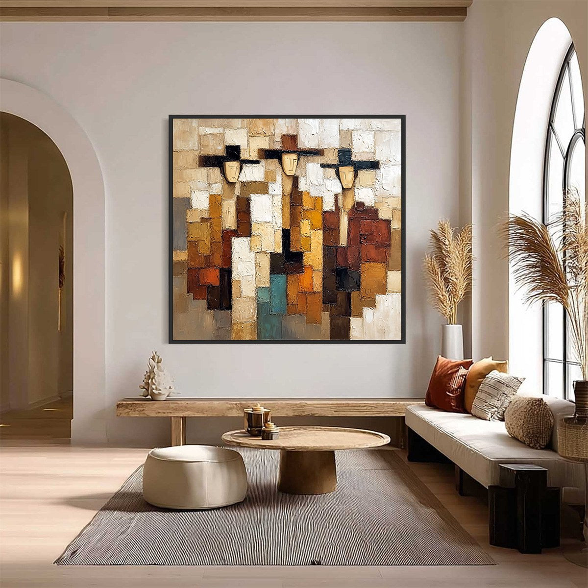 THE COMPADRES: Abstract Figurative Impasto Palette Knife Painting - Image 2