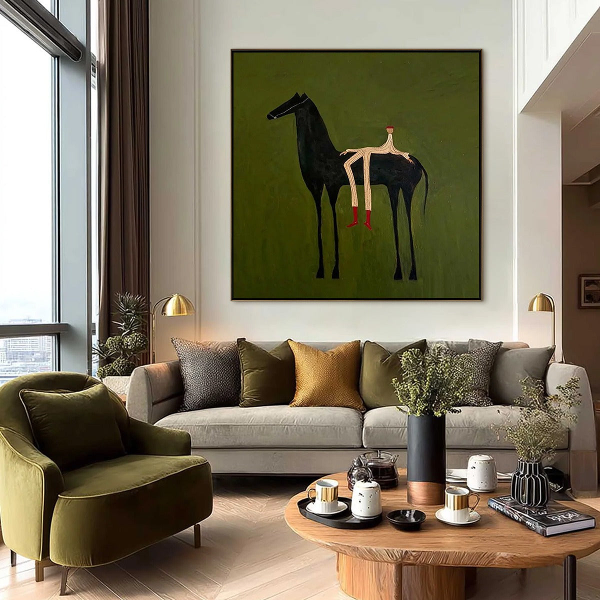 THE COMPANION: Modern Figurative Painting of a Horse and Rider - Image 6