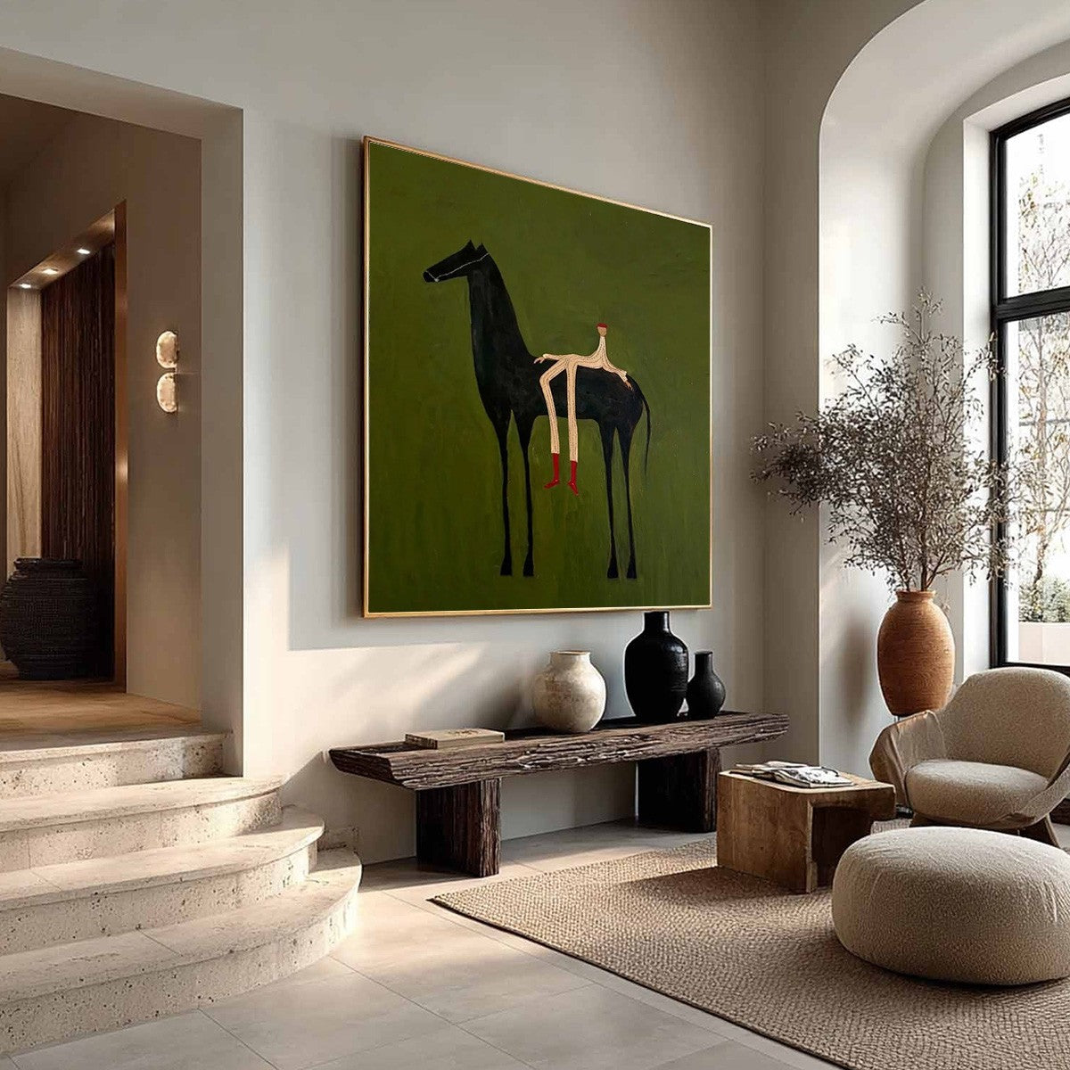 THE COMPANION: Modern Figurative Painting of a Horse and Rider - Image 8