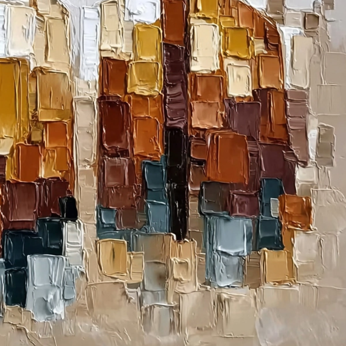 THE COMPANIONS: Heavily Textured Abstract Figurative Palette Knife Oil Painting - Image 5