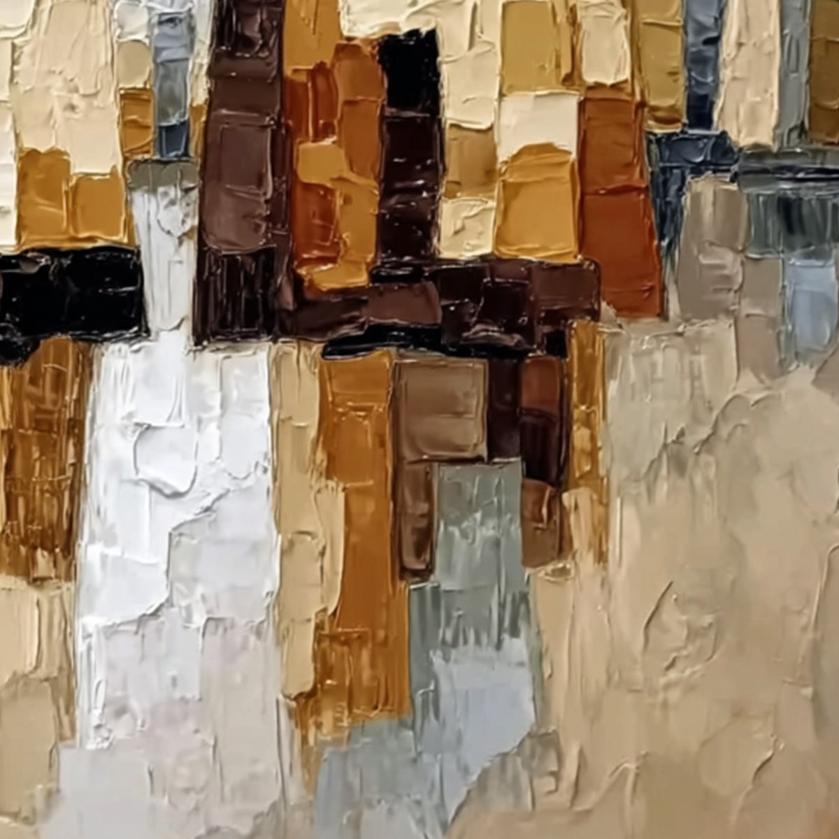 THE COMPANIONS: Textured Abstract Cityscape Painting of Two Figures - Image 5