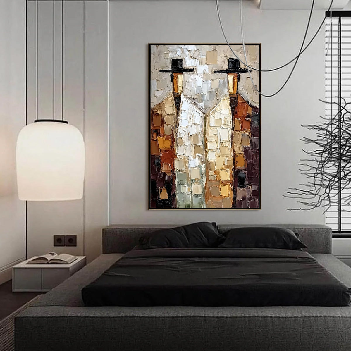 THE COMPANIONS: Textured Abstract Figurative Impasto Oil Painting - Image 2