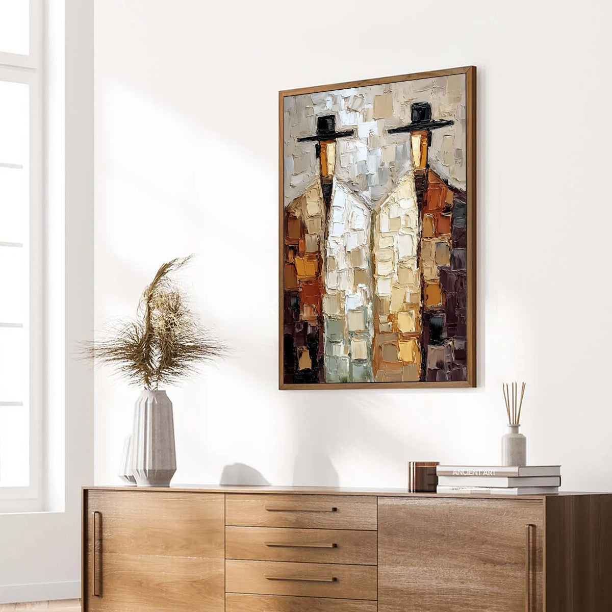THE COMPANIONS: Textured Abstract Figurative Impasto Oil Painting - Image 8
