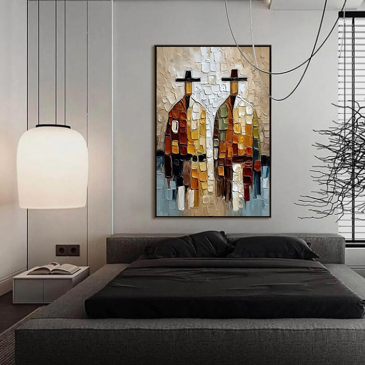THE COMPANIONS: Textured Abstract Figurative Impasto Painting - Image 6
