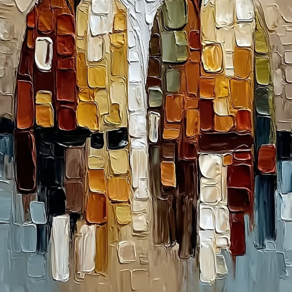 THE COMPANIONS: Textured Abstract Figurative Impasto Painting - Image 5