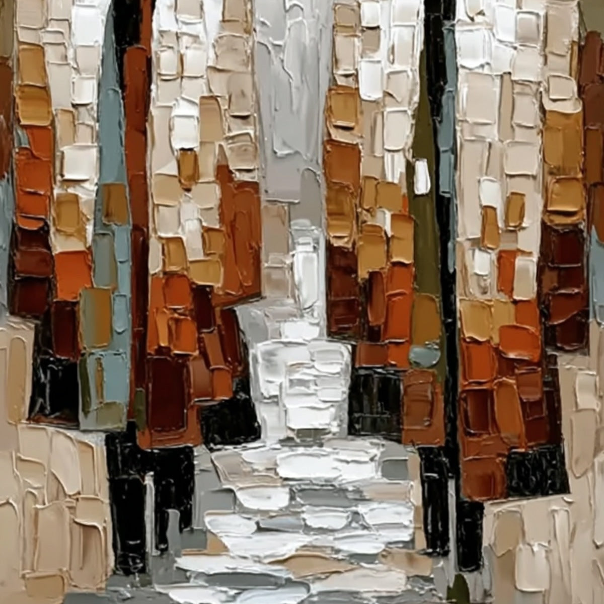 THE COMPANIONS: Textured Abstract Figurative Painting of Two People - Image 5
