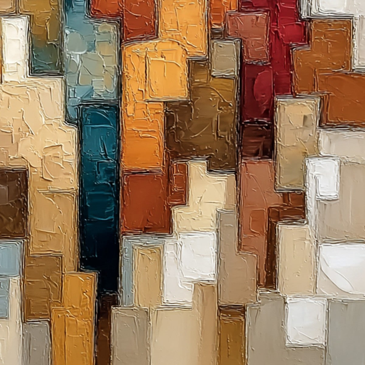 THE COMPANIONS: Textured Abstract Figurative Painting - Image 3