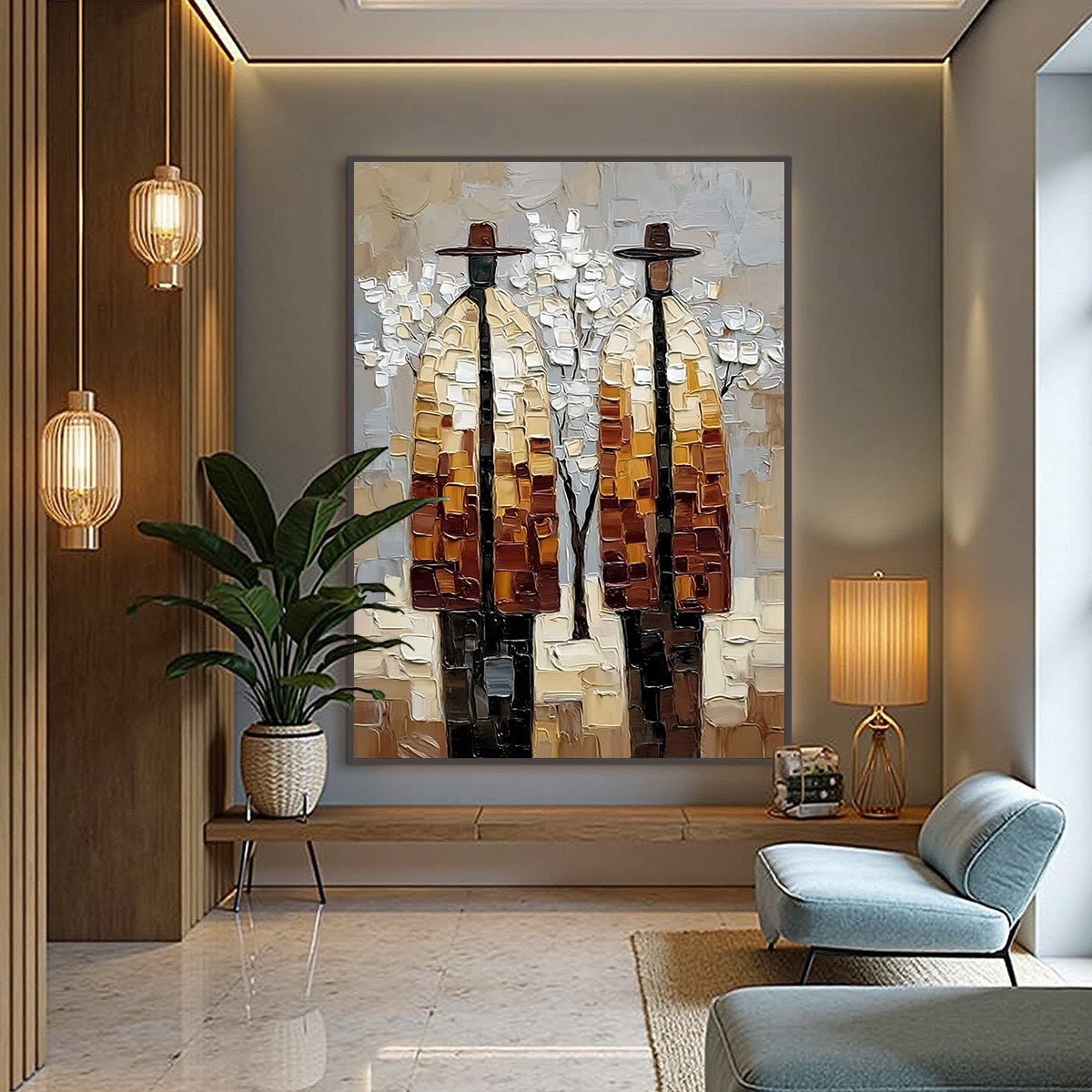 THE COMPANIONS: Textured Figurative Impasto Art for Modern Decor - Image 6