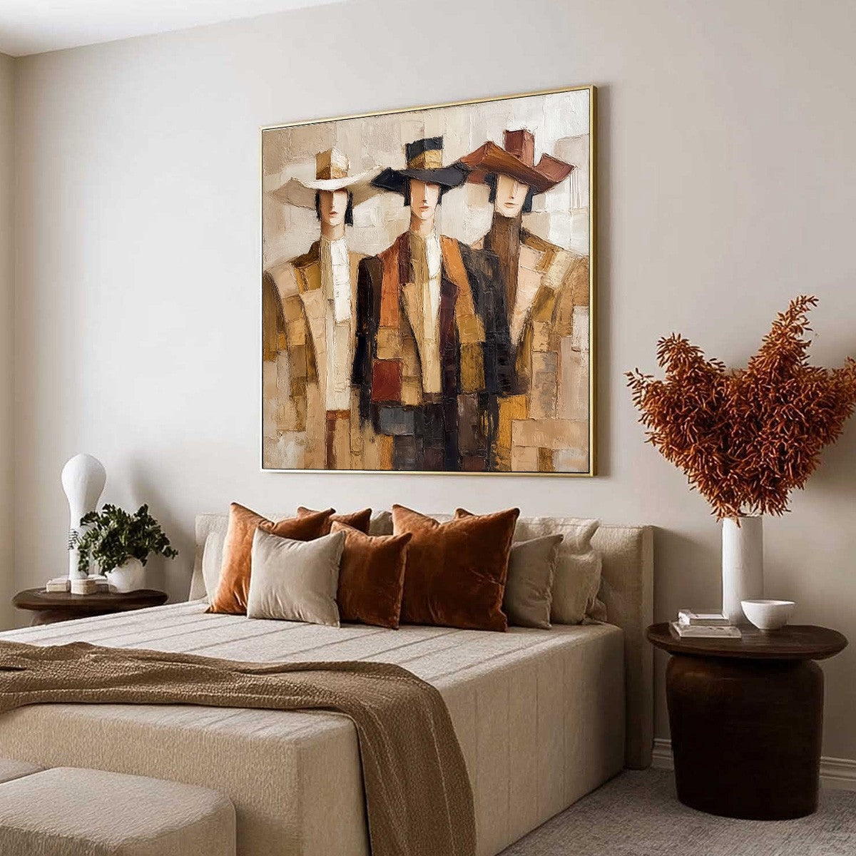 THE COMPANIONS: Textured Figurative Portrait Oil Painting with Palette Knife - Image 7