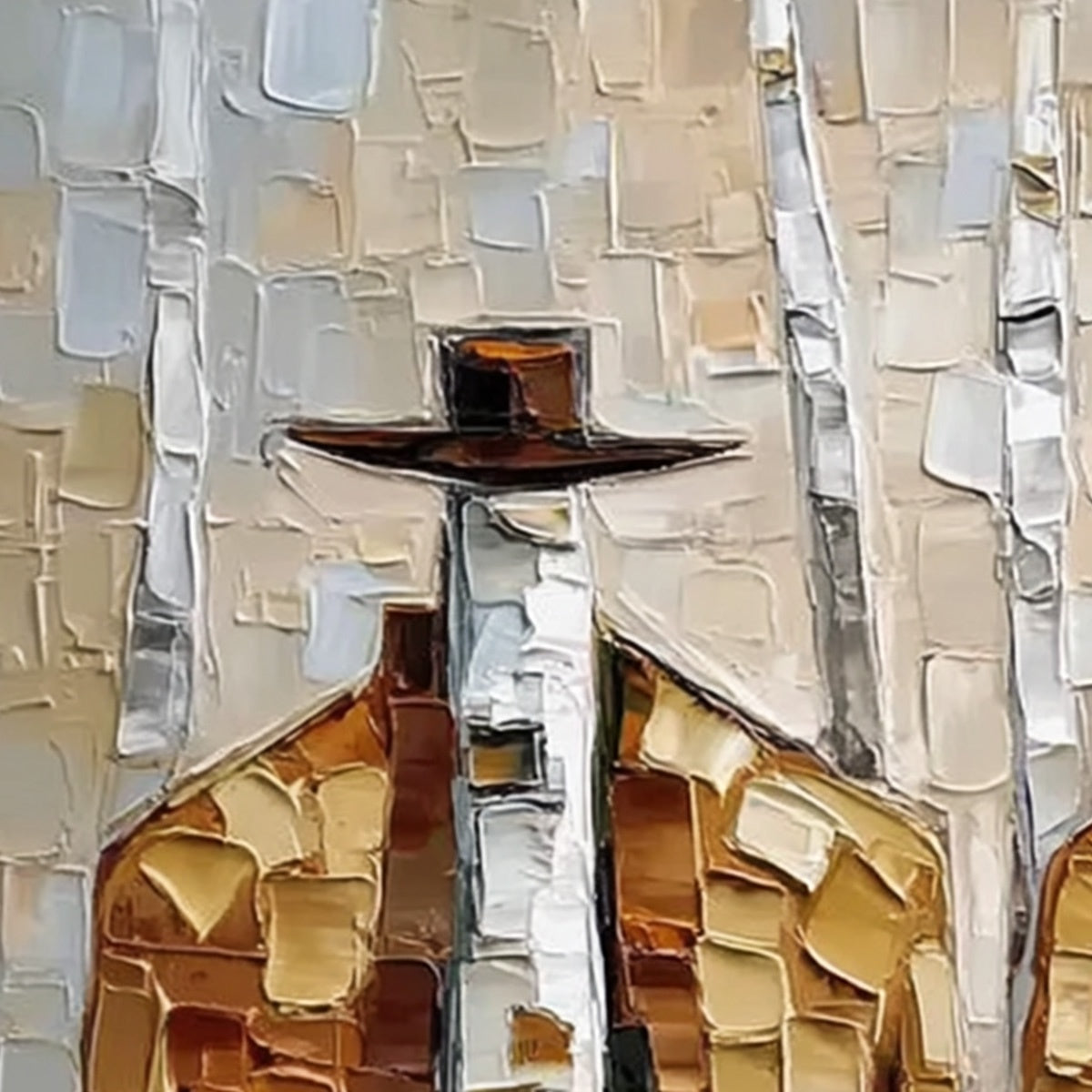 THE COMPANIONS: Textured Impasto Painting of Two Figures in a Forest - Image 3
