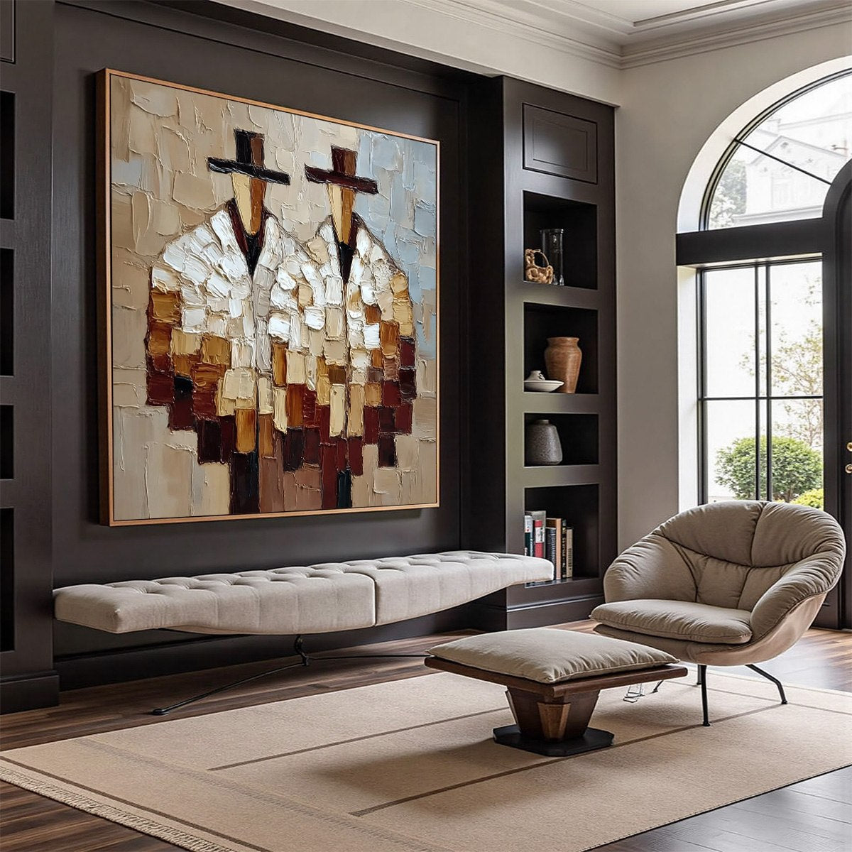 THE COMPANIONS: Textured Abstract Figurative Impasto Wall Art - Image 7