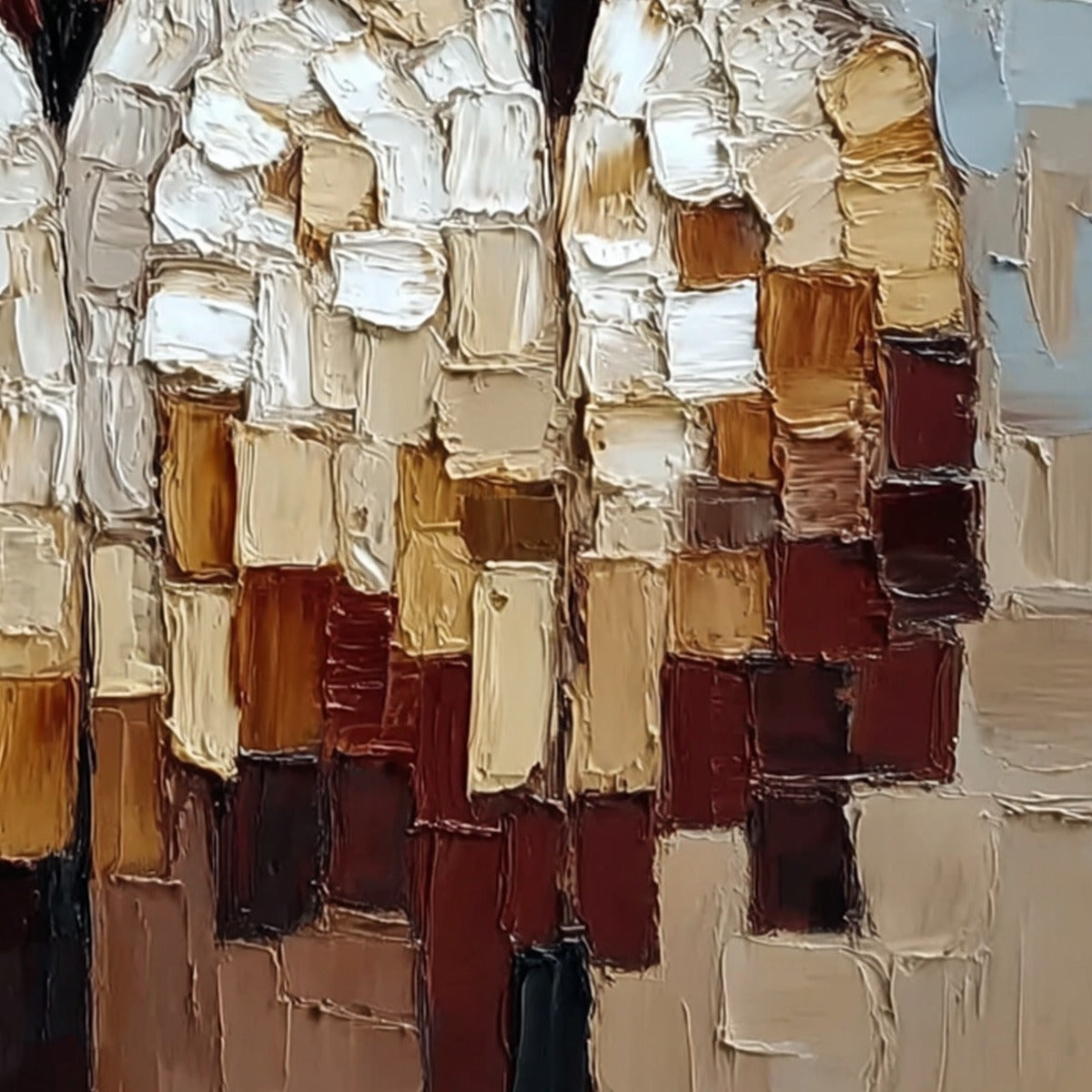THE COMPANIONS: Textured Abstract Figurative Impasto Wall Art - Image 3