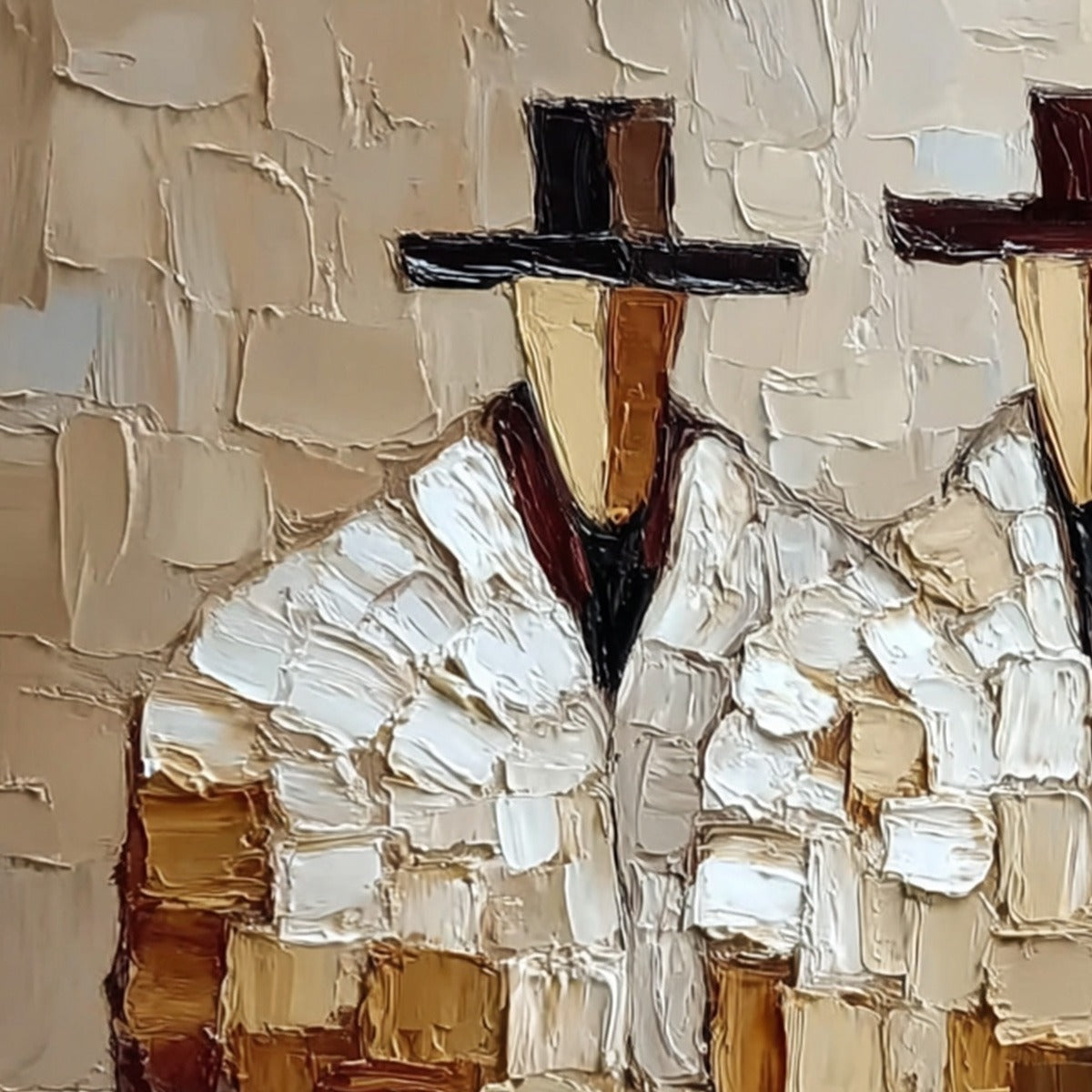 THE COMPANIONS: Textured Abstract Figurative Impasto Wall Art - Image 5