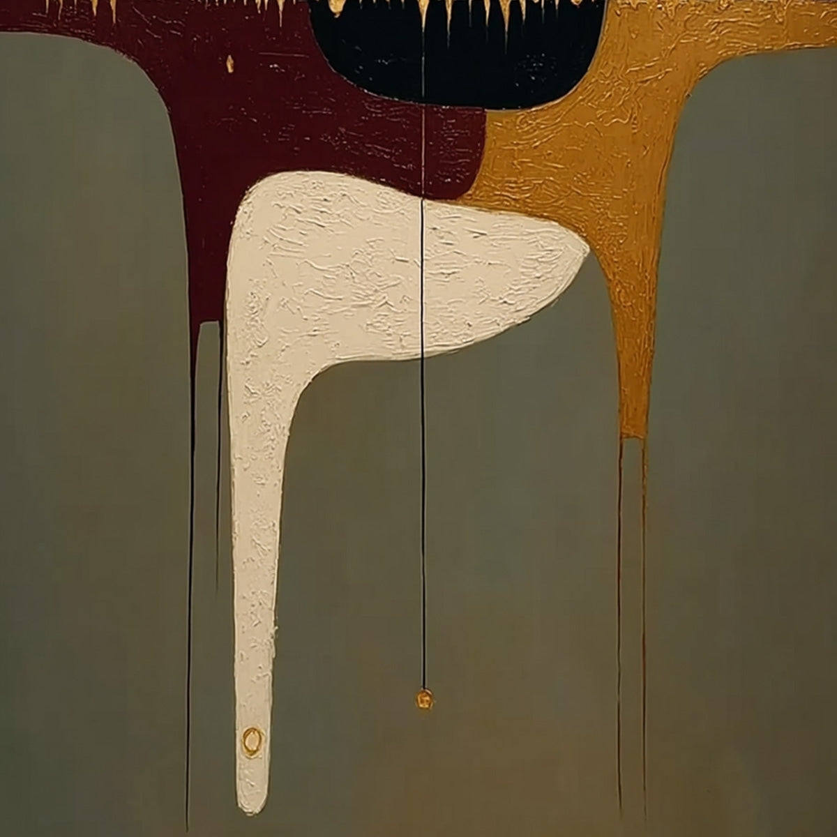 THE CONDUIT: Textured Minimalist Abstract Painting with Gold Accents - Image 5