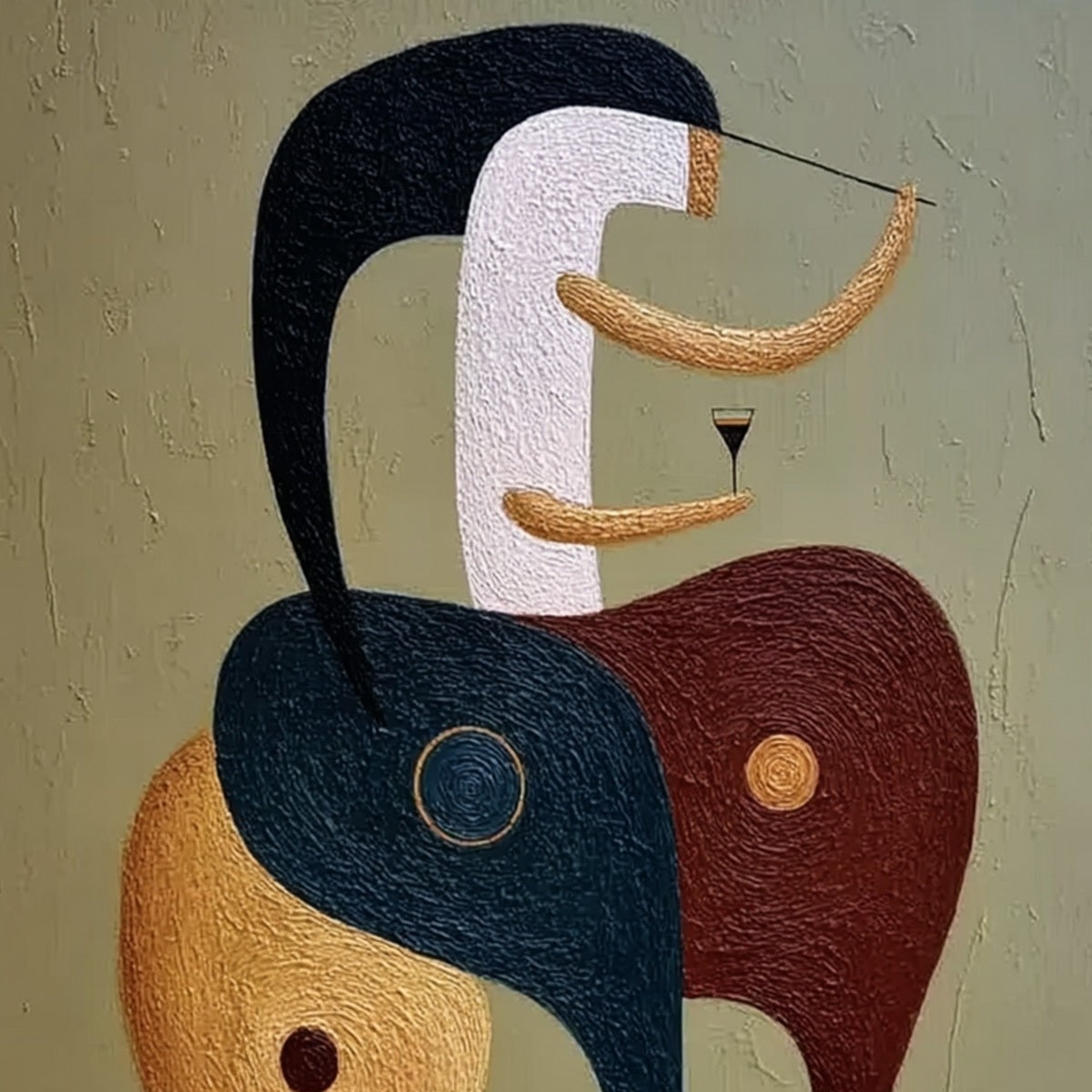 THE CONNOISSEUR: Textured Abstract Figurative Painting for Modern Decor - Image 3