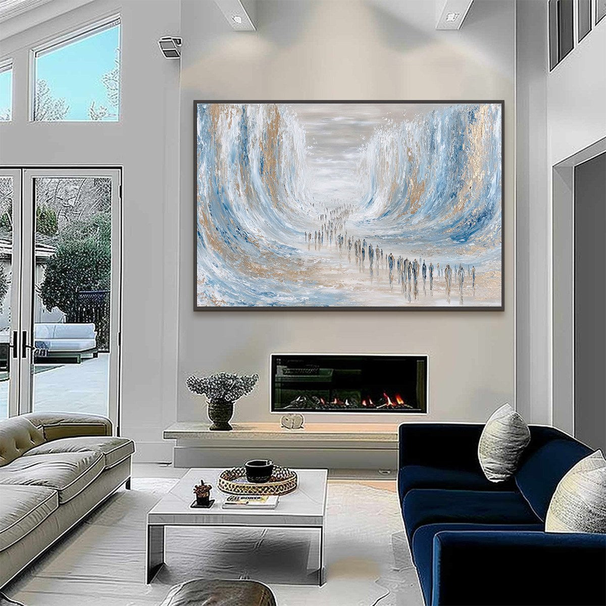 THE CROSSING: Large Textured Abstract Painting of a Human Journey - Image 4