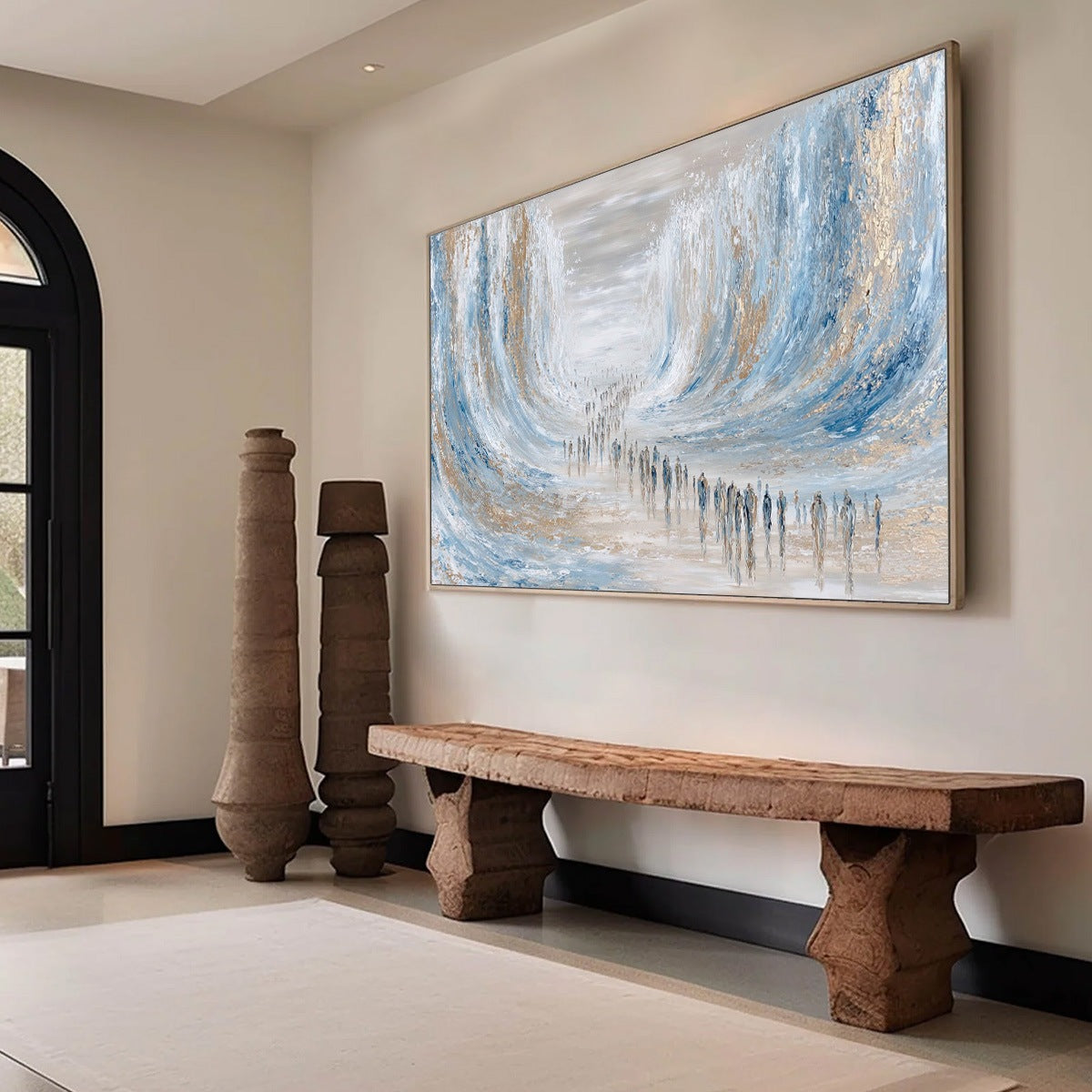 THE CROSSING: Large Textured Abstract Painting of a Human Journey - Image 8