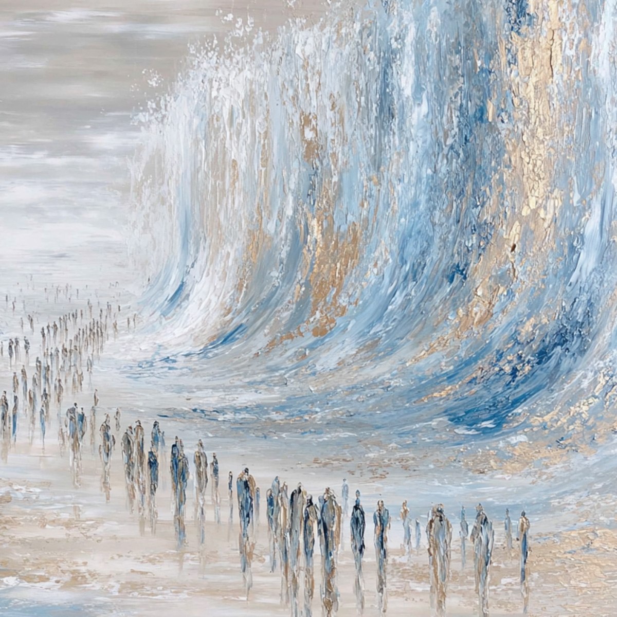 THE CROSSING: Large Textured Abstract Painting of a Human Journey - Image 3