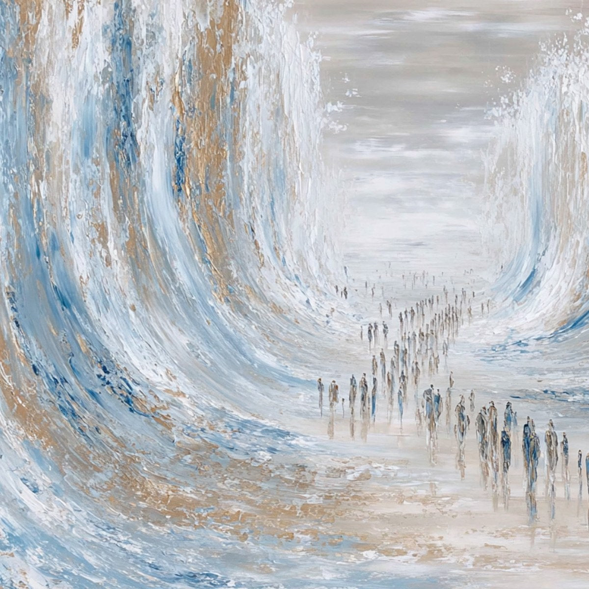 THE CROSSING: Large Textured Abstract Painting of a Human Journey - Image 5