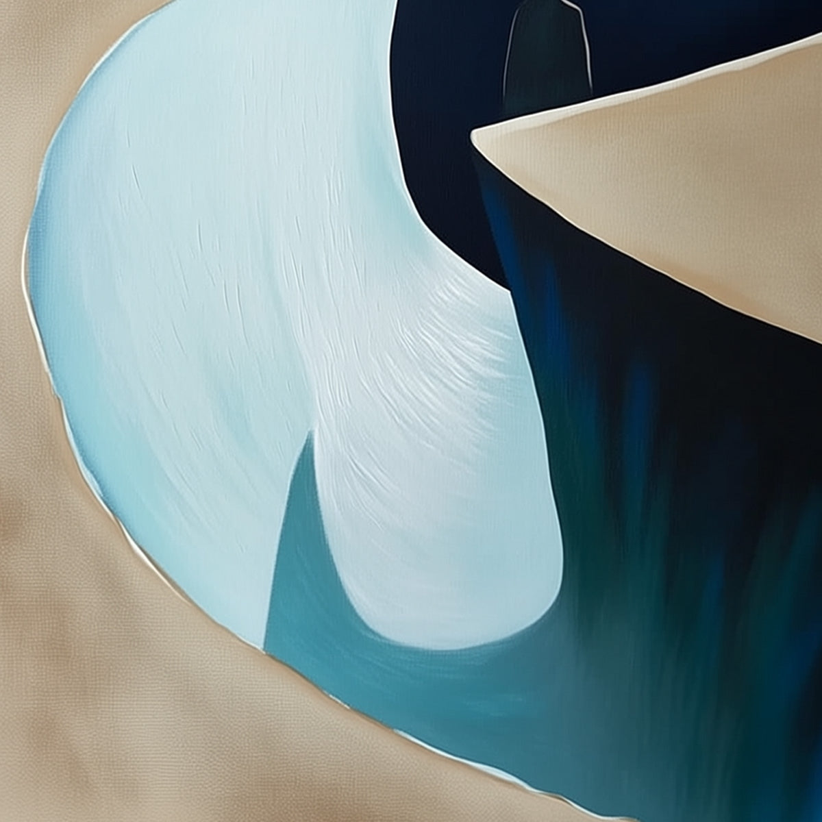 THE CROSSING: Minimalist Abstract Painting of a Figure's Journey - Image 5