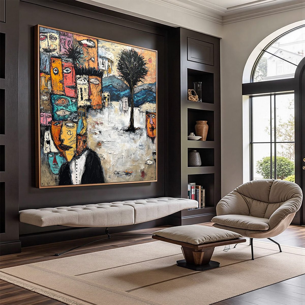 THE CROWD WITHIN: Colorful Abstract Figurative Impasto Painting - Image 7