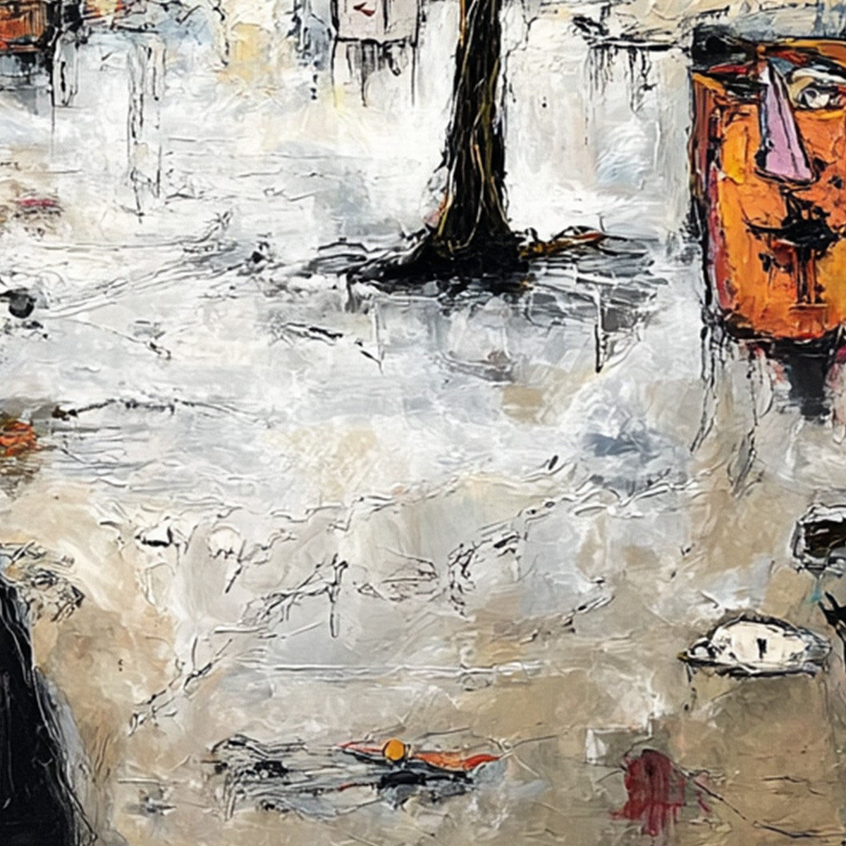 THE CROWD WITHIN: Colorful Abstract Figurative Impasto Painting - Image 5