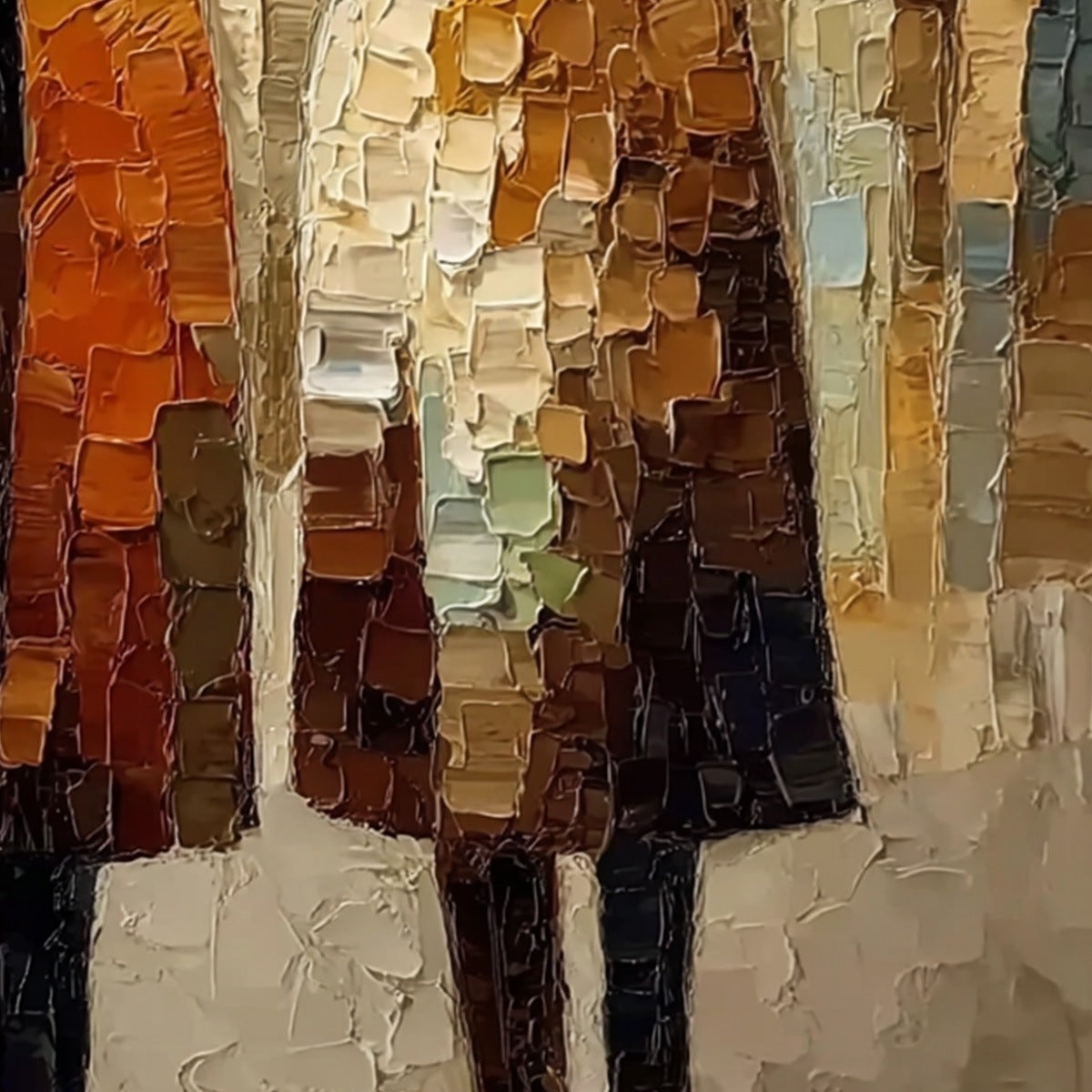 THE FELLOWSHIP: Heavy Texture Palette Knife Painting of Figures - Image 5