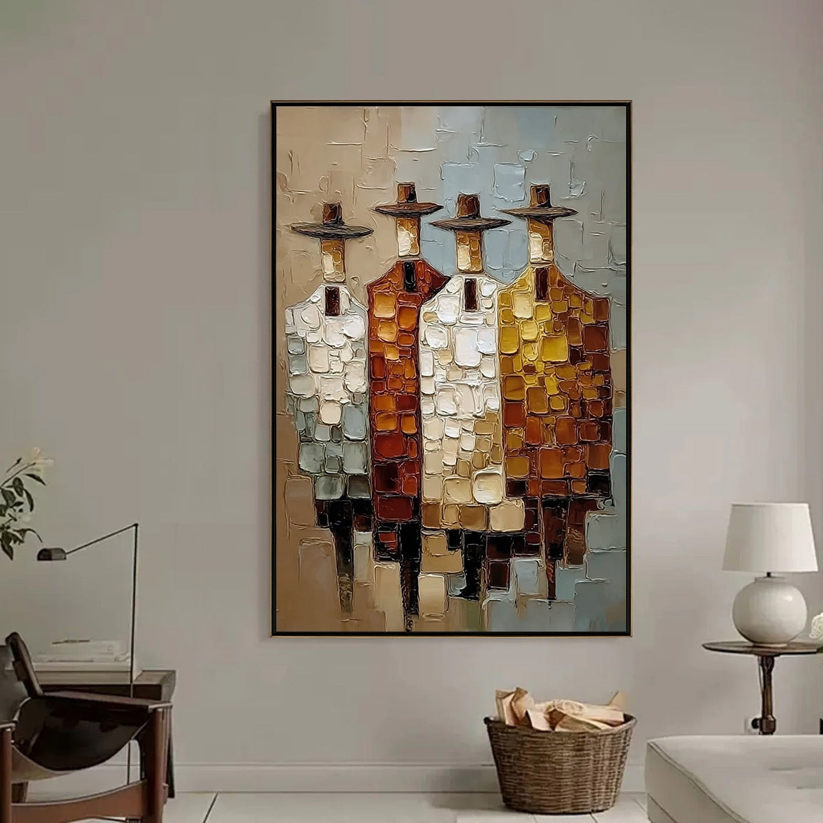 THE FELLOWSHIP: Textured Abstract Figurative Painting of Four Men - Image 6