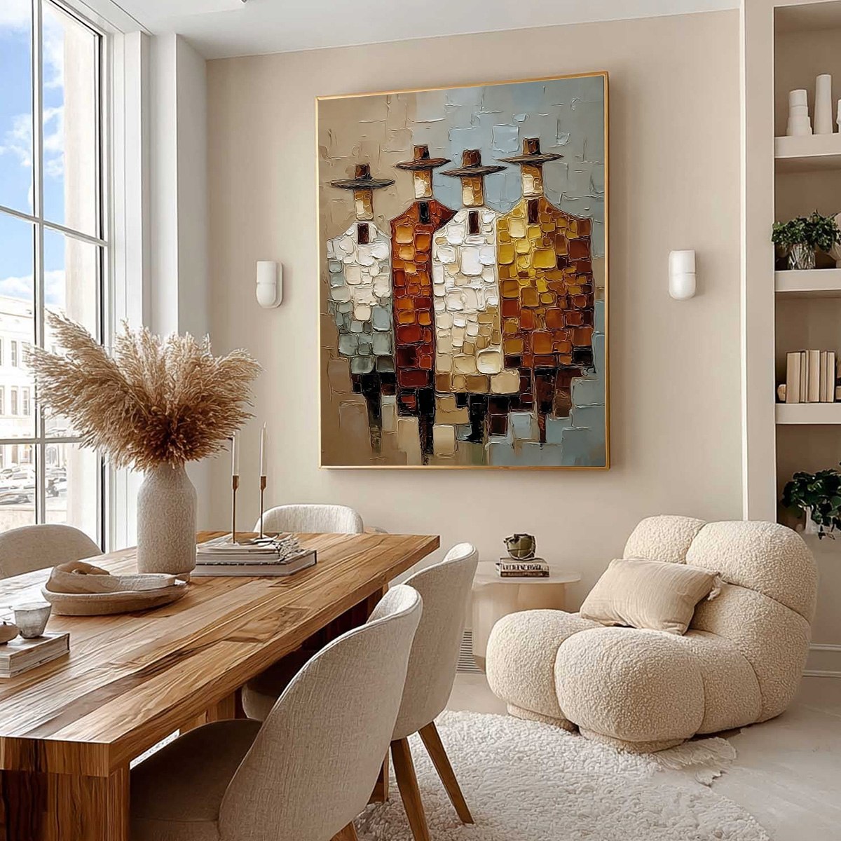 THE FELLOWSHIP: Textured Abstract Figurative Painting of Four Men - Image 7