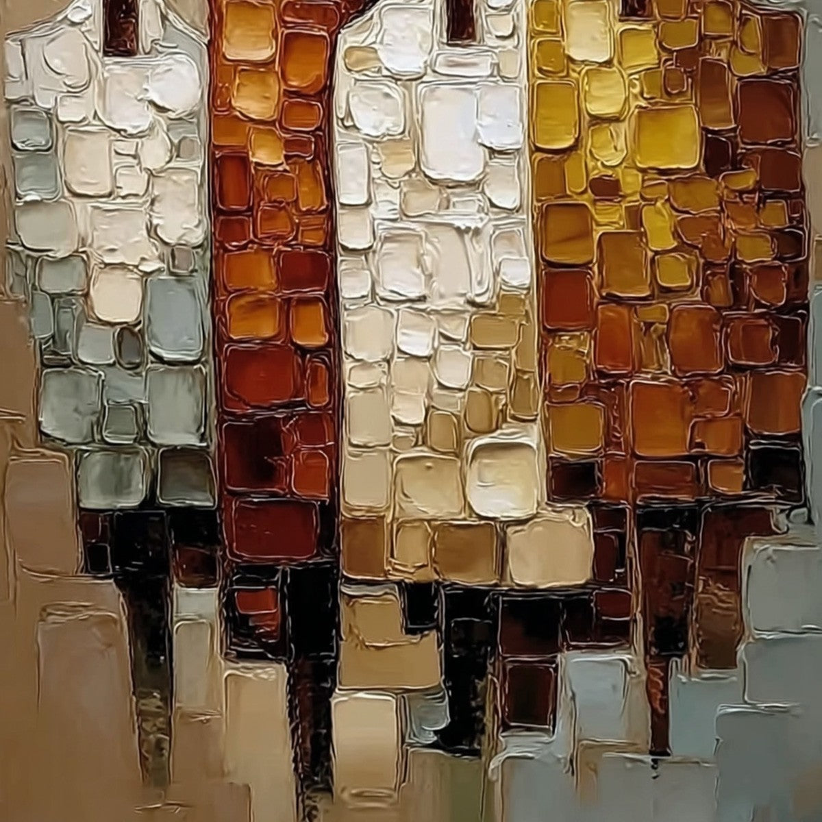 THE FELLOWSHIP: Textured Abstract Figurative Painting of Four Men - Image 5