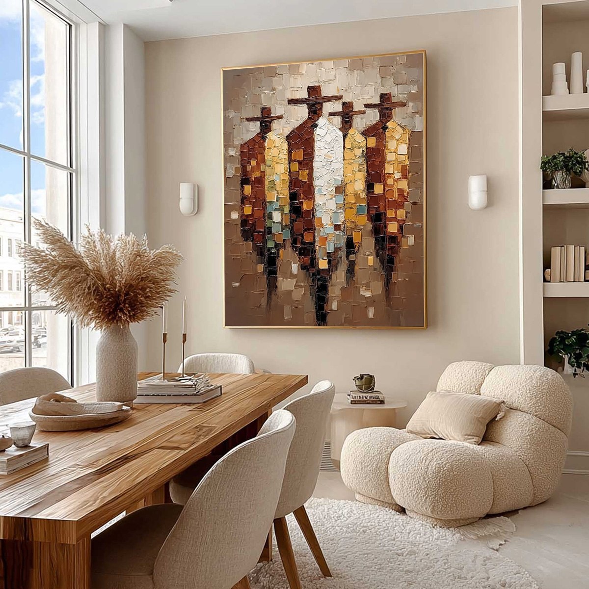 THE FELLOWSHIP: Textured Impasto Figurative Palette Knife Painting - Image 7