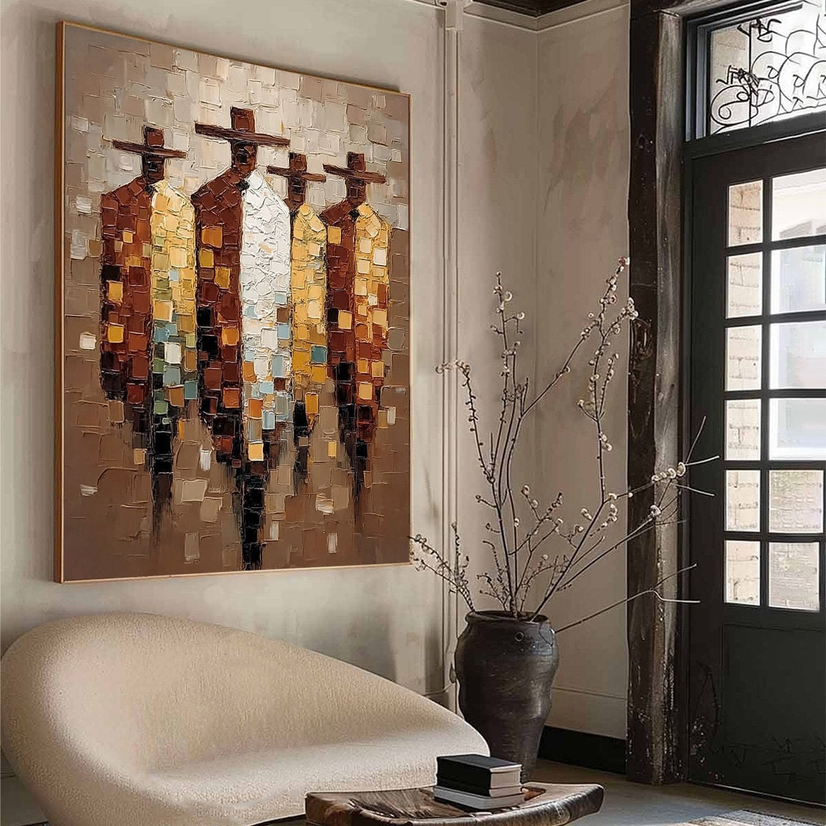 THE FELLOWSHIP: Textured Impasto Figurative Palette Knife Painting - Image 8