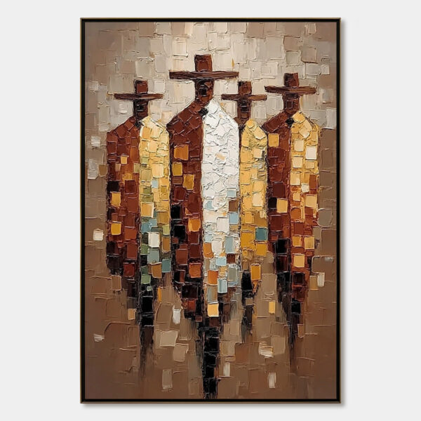 THE FELLOWSHIP: Textured Impasto Figurative Palette Knife Painting