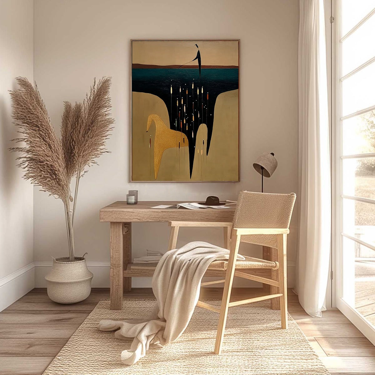 THE FERRYMAN'S PASSAGE: Vertical Abstract Figurative Wall Art - Image 6