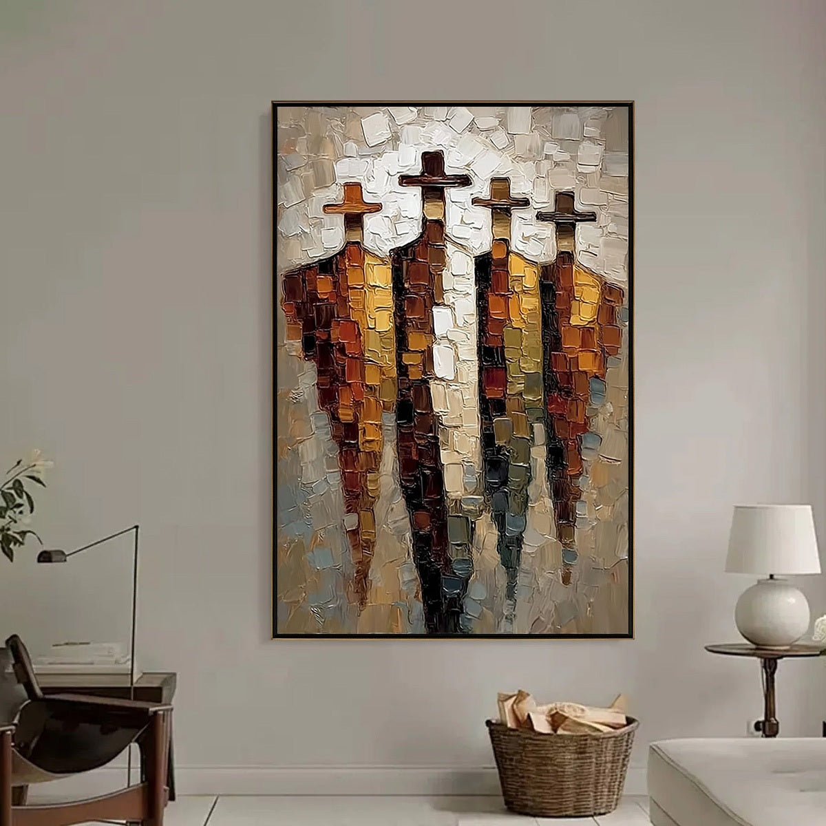THE FOUR JOURNEYMEN: Abstract Figurative Impasto Palette Knife Painting - Image 2