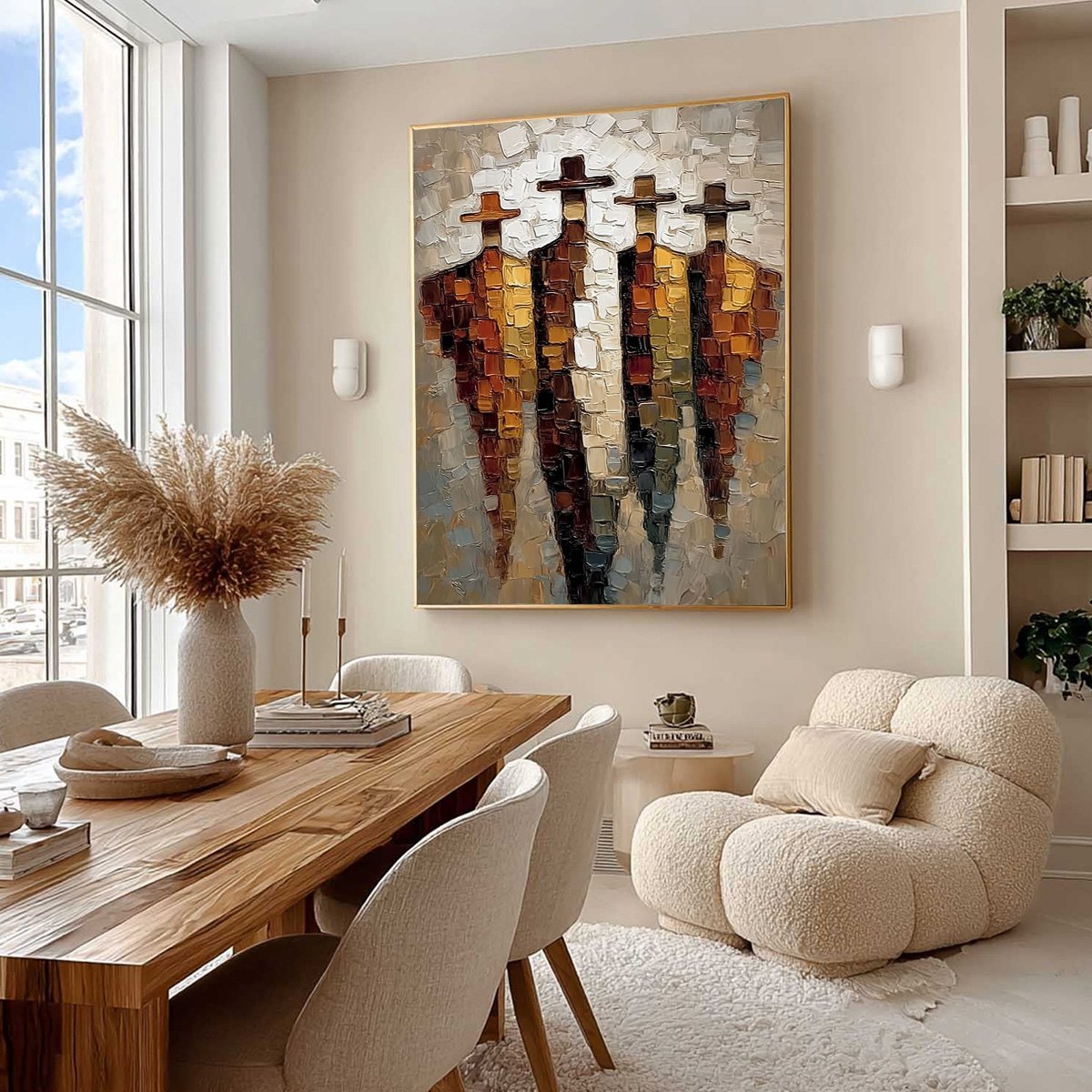 THE FOUR JOURNEYMEN: Abstract Figurative Impasto Palette Knife Painting - Image 7