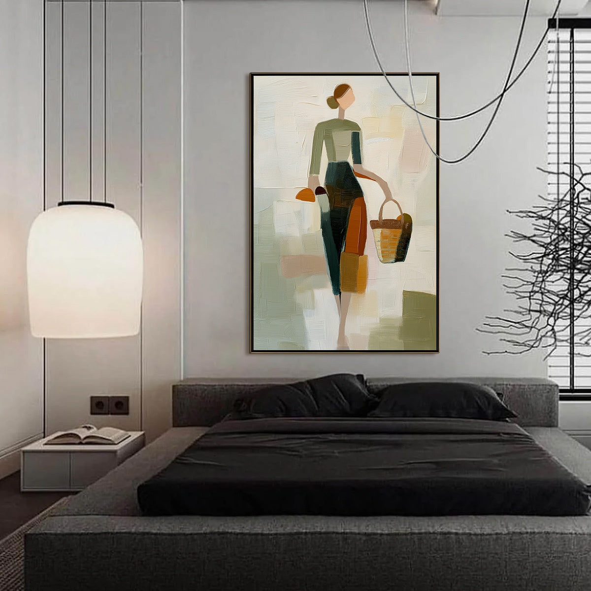 THE GATHERER: Textured Abstract Figurative Painting of a Woman - Image 4