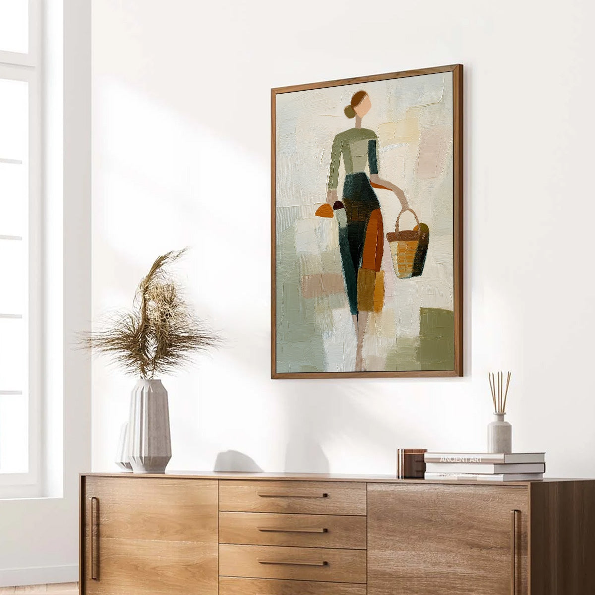 THE GATHERER: Textured Abstract Figurative Painting of a Woman - Image 8