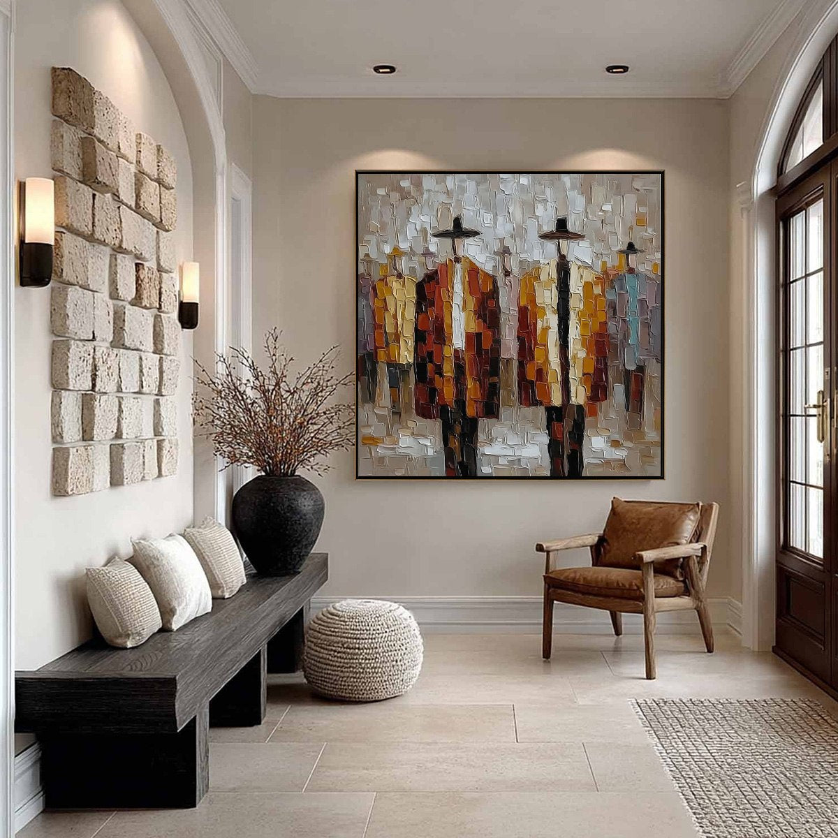 THE GATHERING: Abstract Figurative Palette Knife Impasto Painting - Image 6