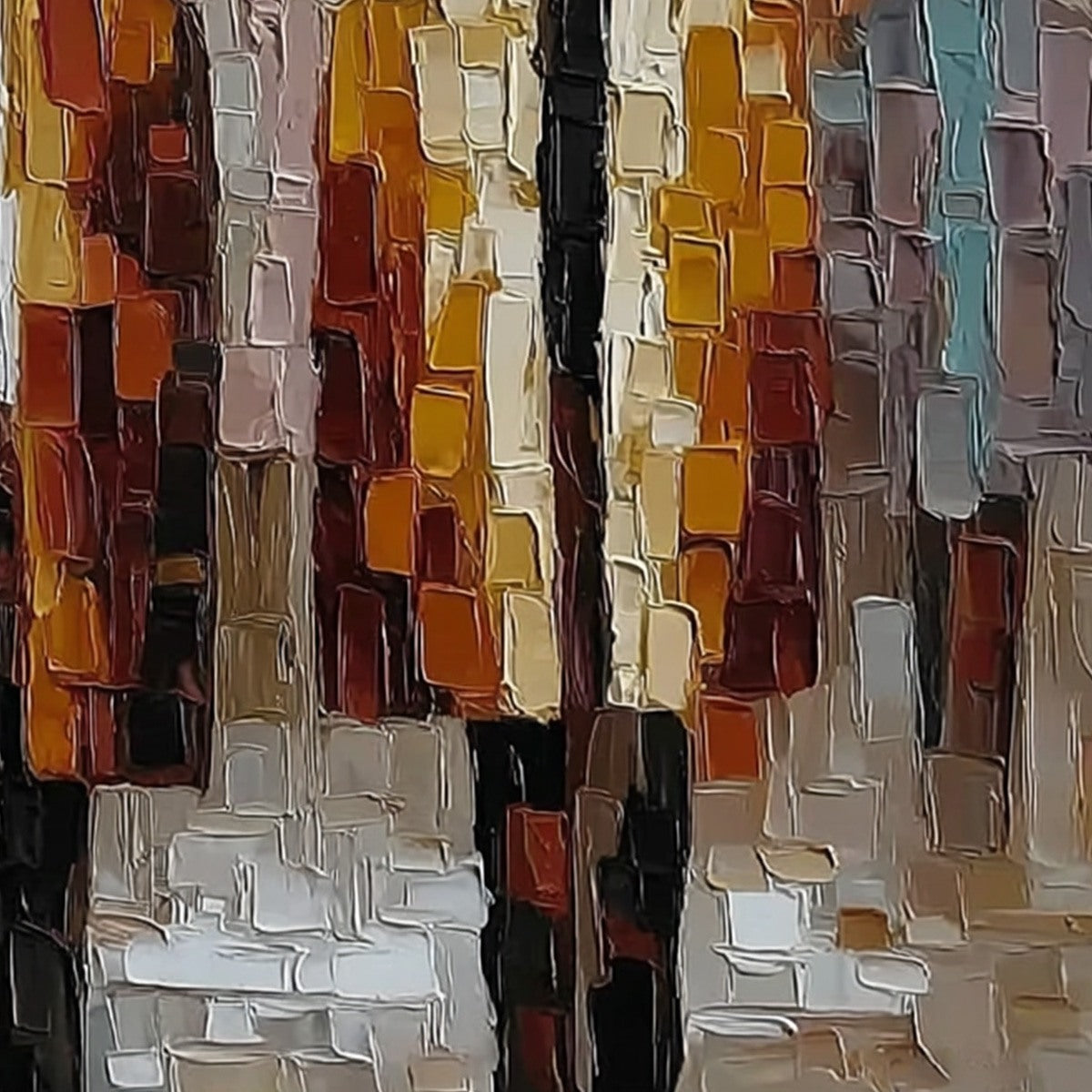THE GATHERING: Abstract Figurative Palette Knife Impasto Painting - Image 5