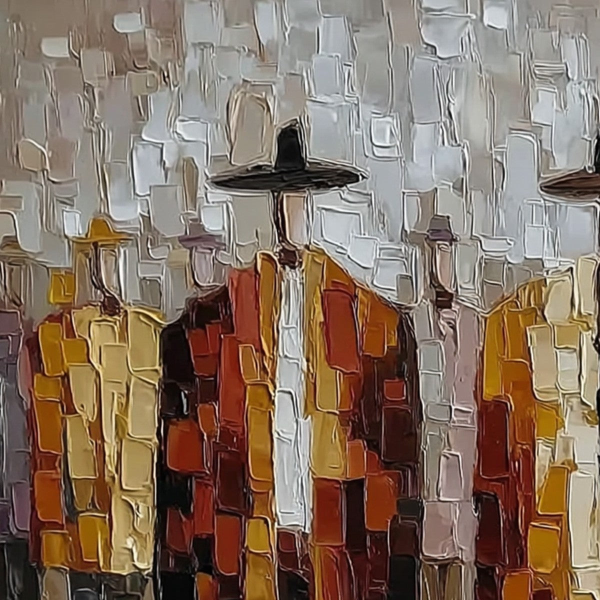 THE GATHERING: Abstract Figurative Palette Knife Impasto Painting - Image 3