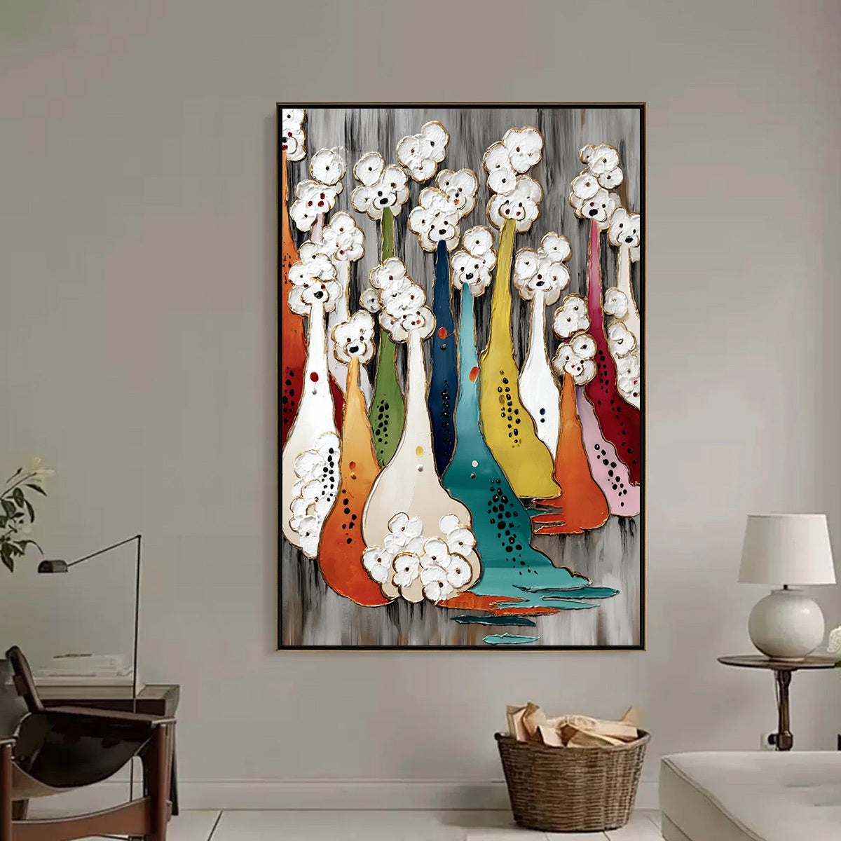 THE GATHERING: Colorful Textured Abstract Figurative Painting - Image 6