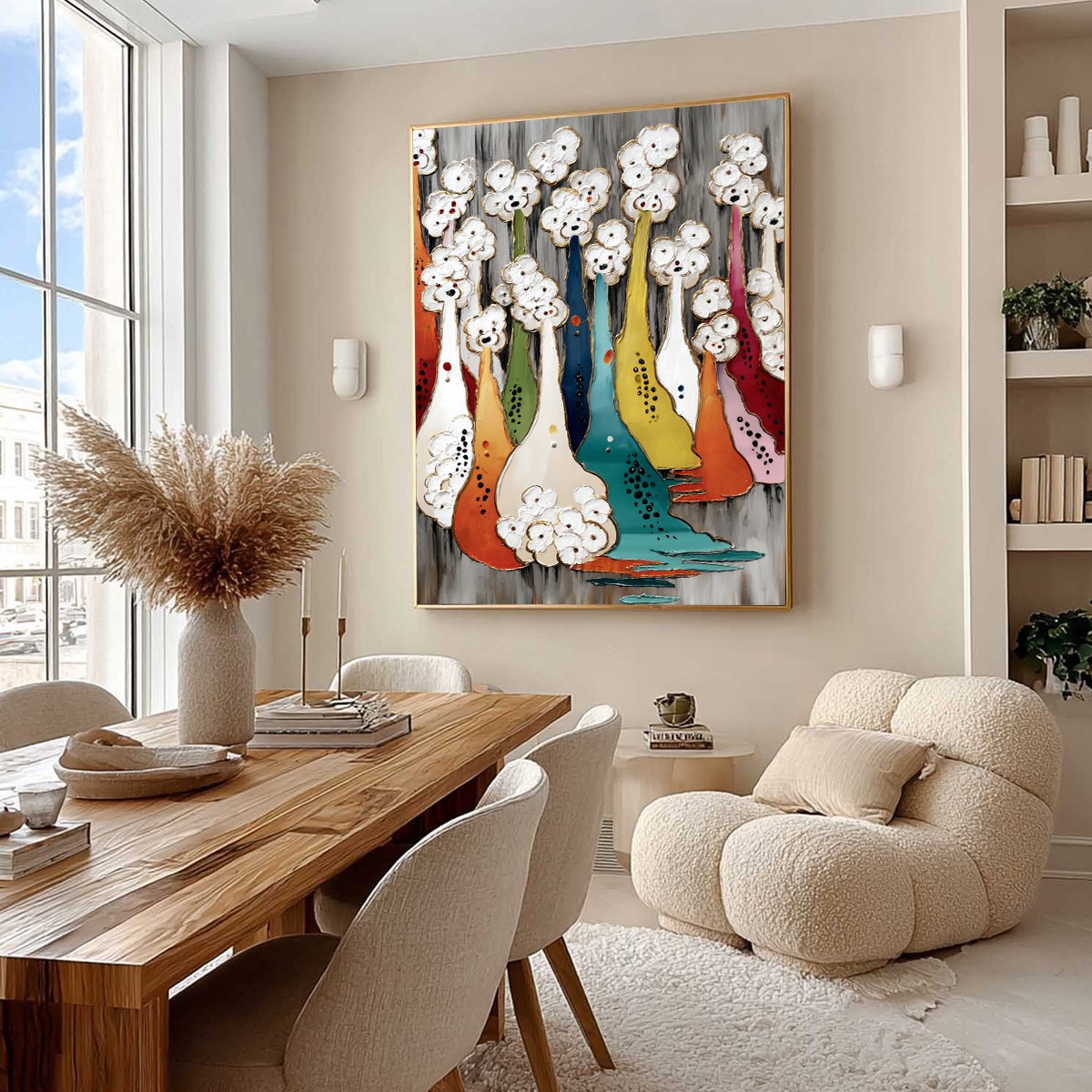 THE GATHERING: Colorful Textured Abstract Figurative Painting - Image 7