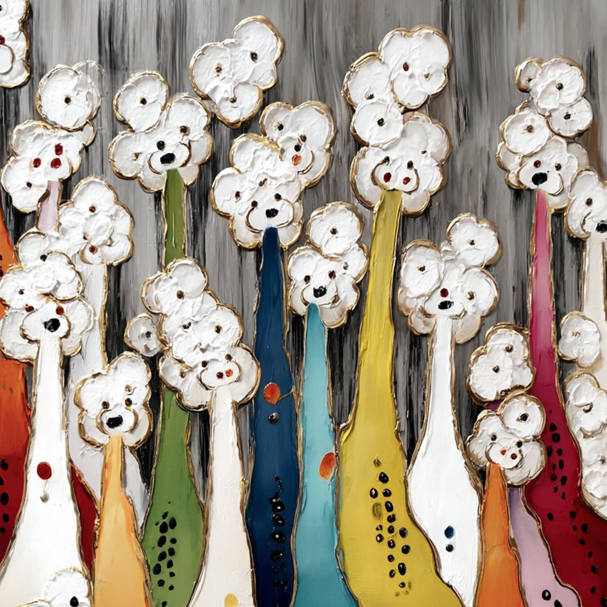 THE GATHERING: Colorful Textured Abstract Figurative Painting - Image 3