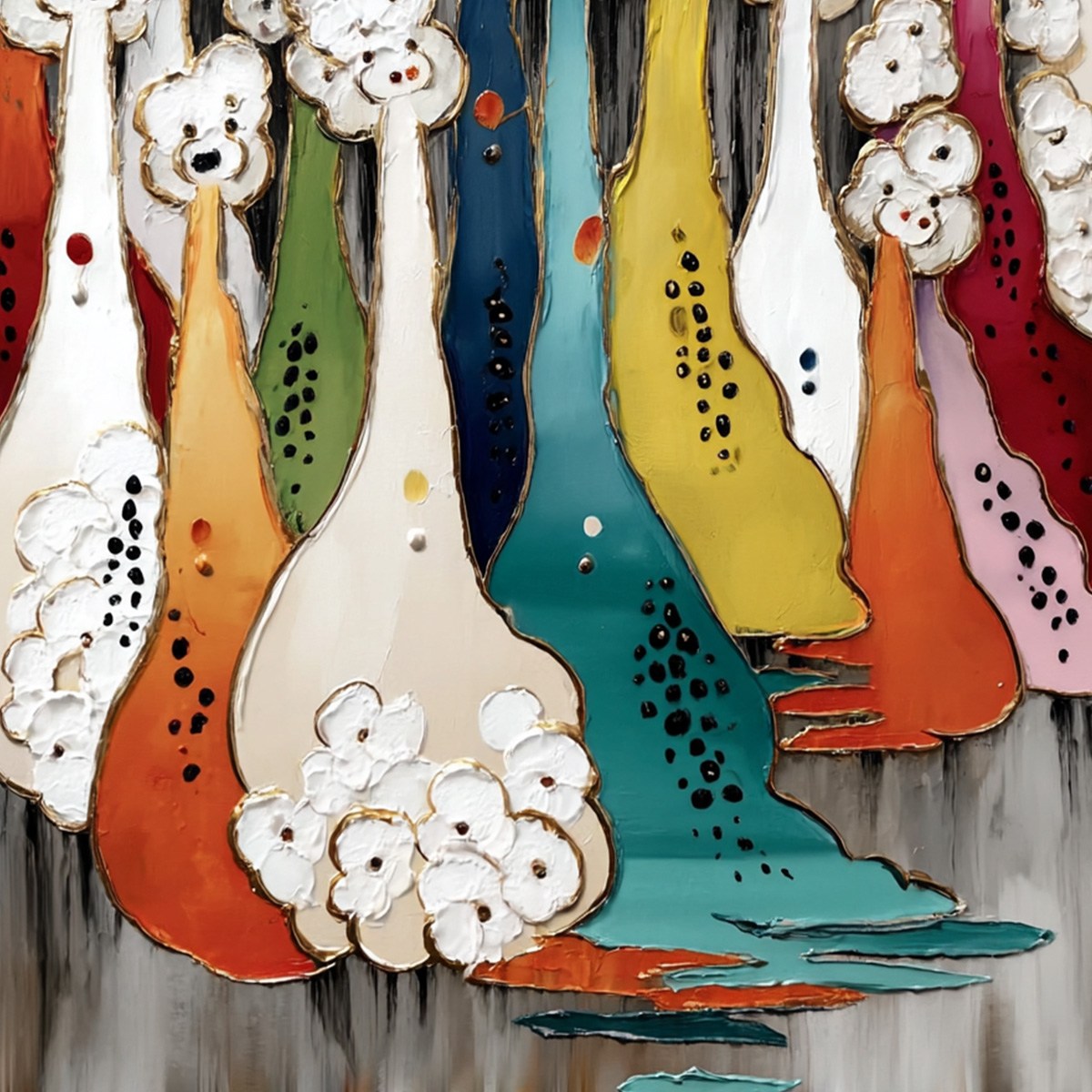 THE GATHERING: Colorful Textured Abstract Figurative Painting - Image 5