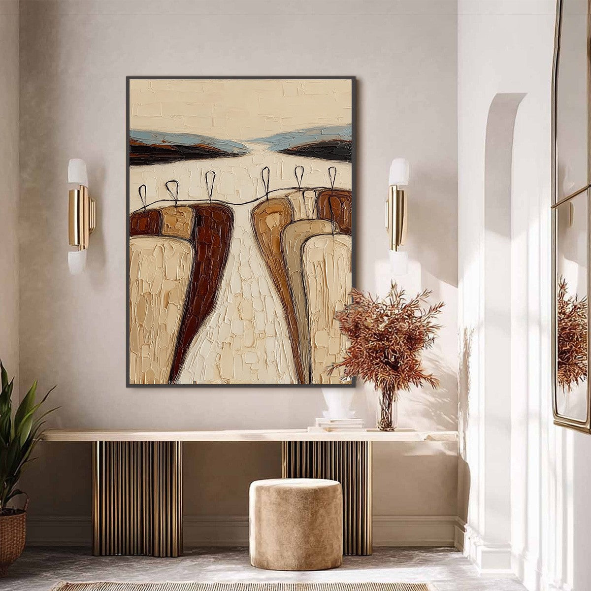 THE GATHERING: Textured Wabi Sabi Abstract Landscape Painting - Image 6