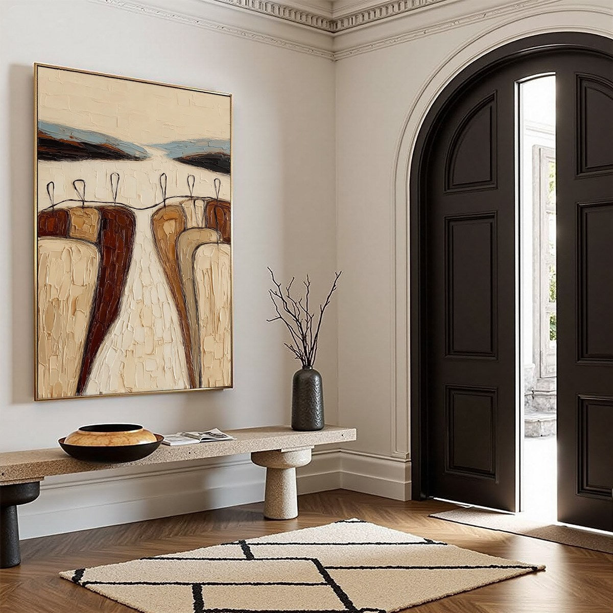 THE GATHERING: Textured Wabi Sabi Abstract Landscape Painting - Image 8