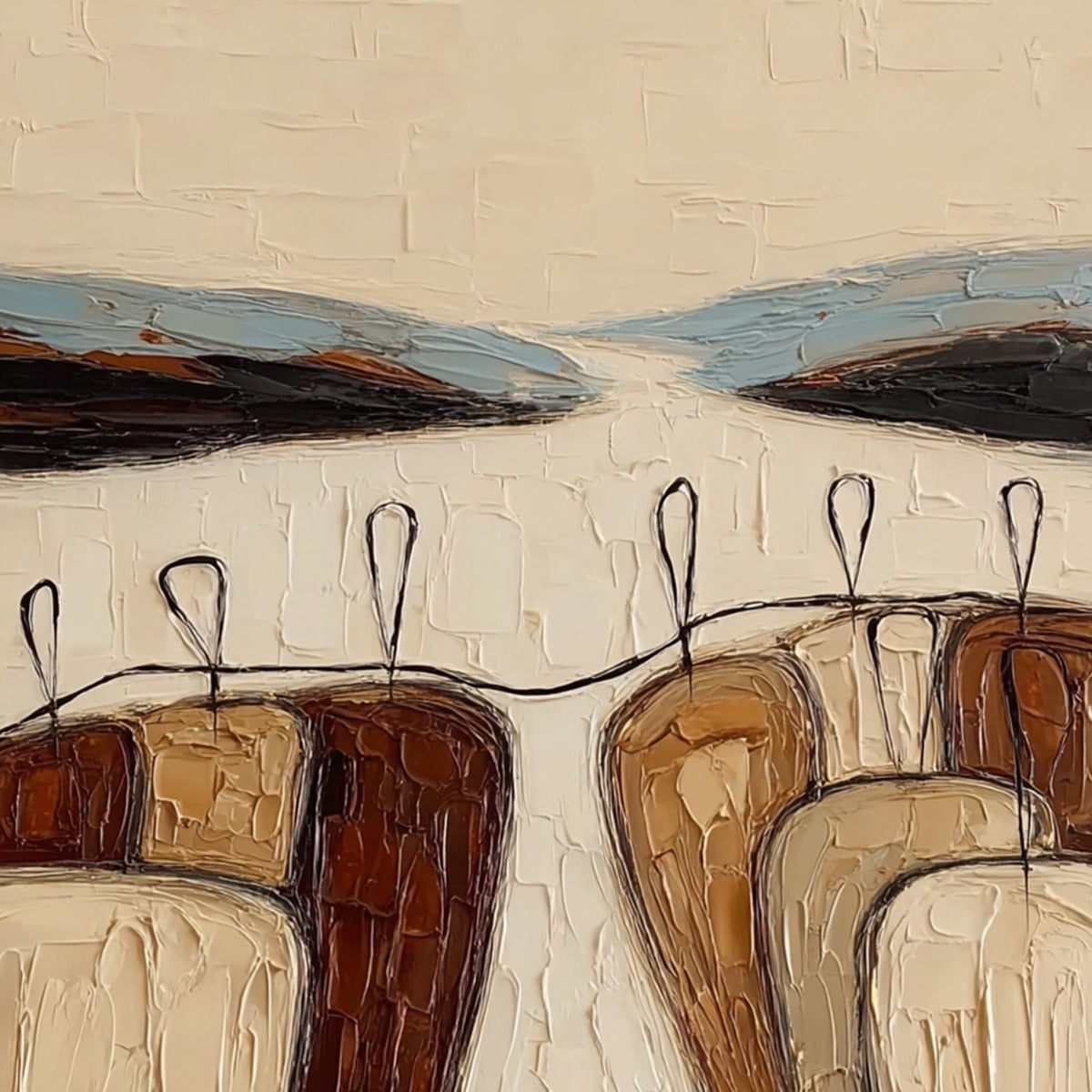 THE GATHERING: Textured Wabi Sabi Abstract Landscape Painting - Image 3