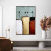 THE GATHERING: Textured Wabi Sabi Abstract Painting of Earthy Forms